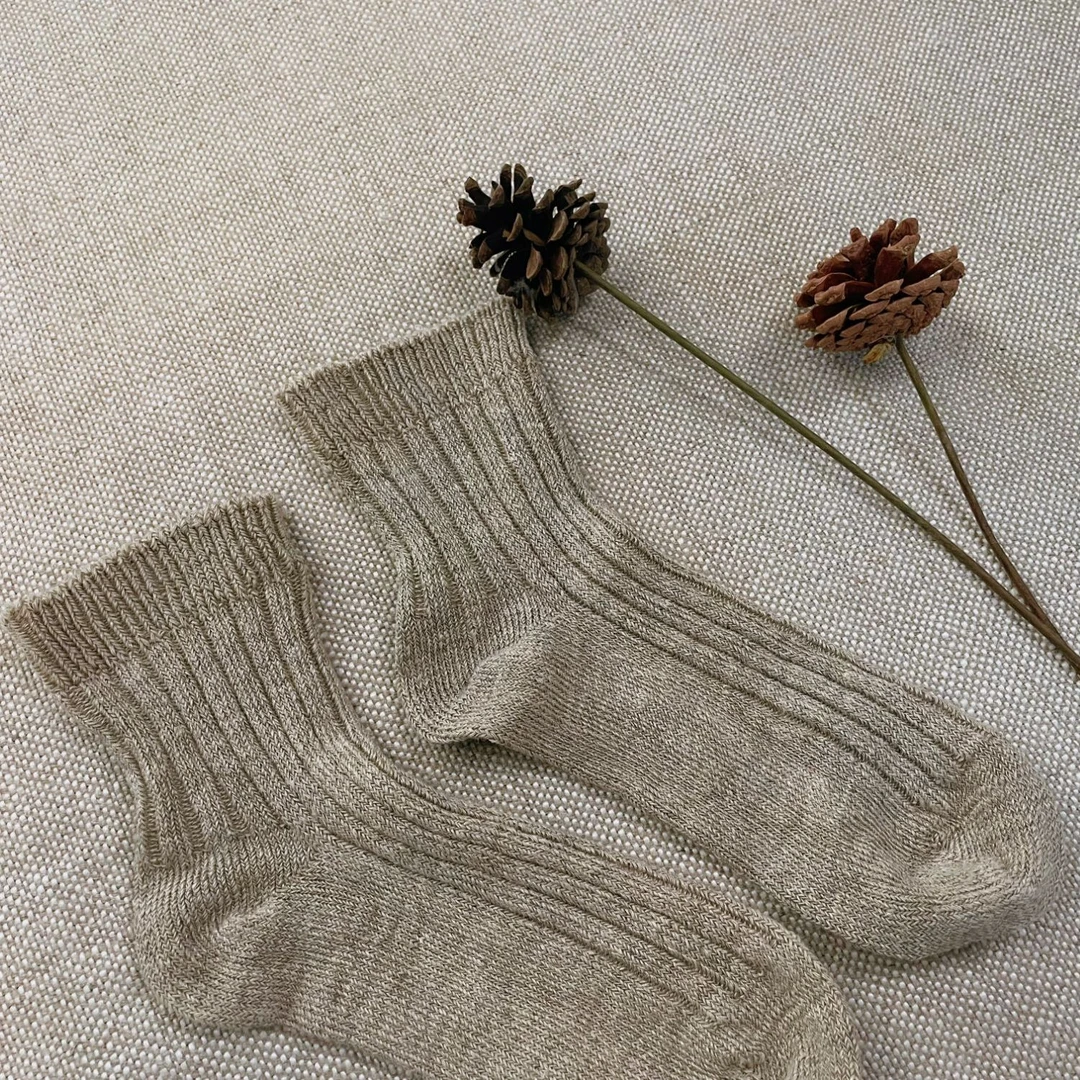 【90汉麻袜纯色】高含量短筒汉麻袜干爽透气不黏腻百搭