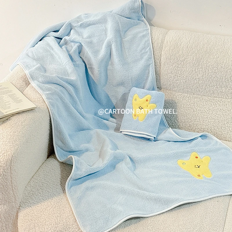 可爱浴巾2025新款女非全棉速干儿童大毛巾洗澡巾情侣款一对不掉毛