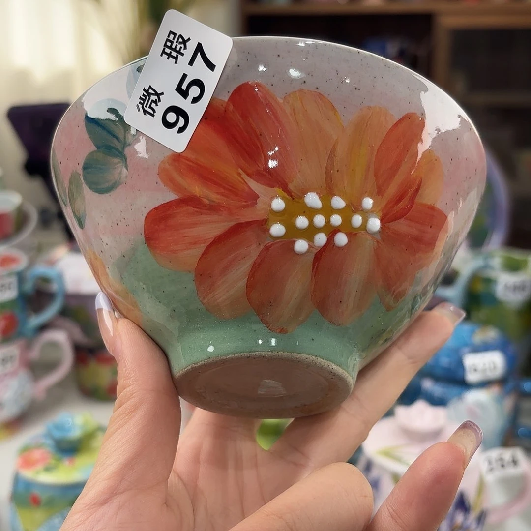 瓷片景德镇手绘高温釉下彩陶瓷茶具