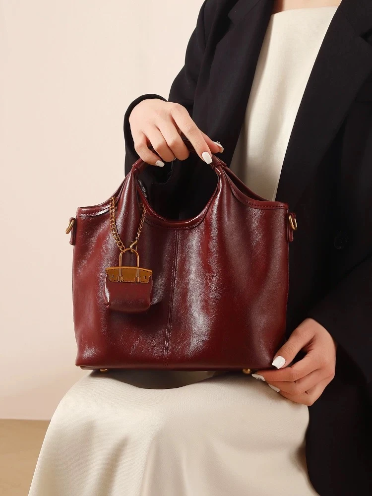 红色新娘结婚包包女小众高级感手提包百搭子母包通勤单肩斜挎包女