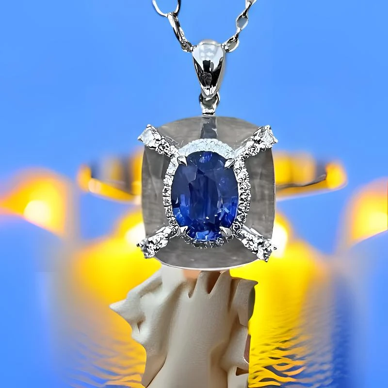 18K金 皇家蓝色 蓝宝石吊坠 主石1.6克拉