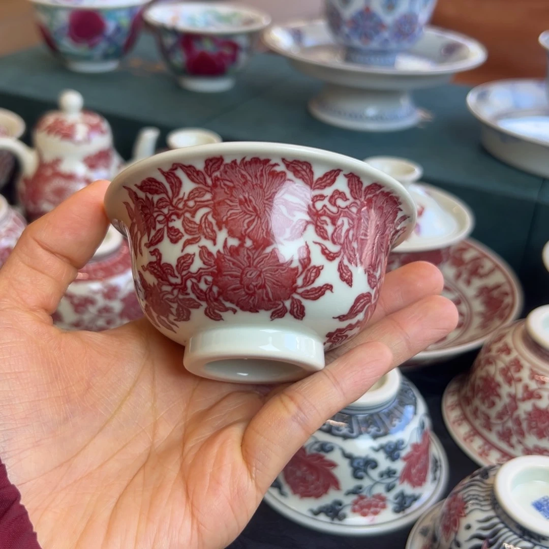 H正绎堂全红山茶花中号压手杯