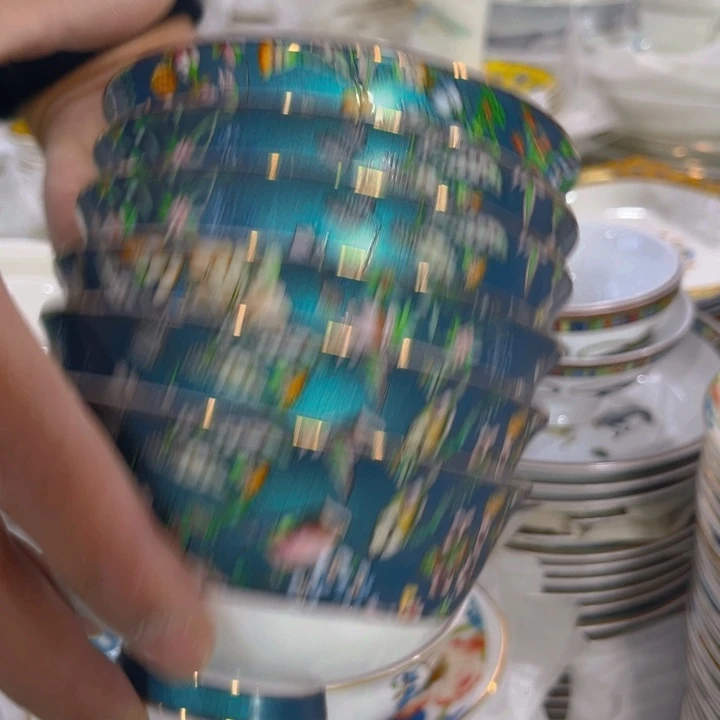 瓷片仙踪碗六个微瑕4.5村