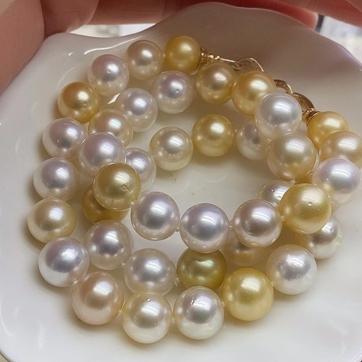 海水珍珠银S925镶嵌项链