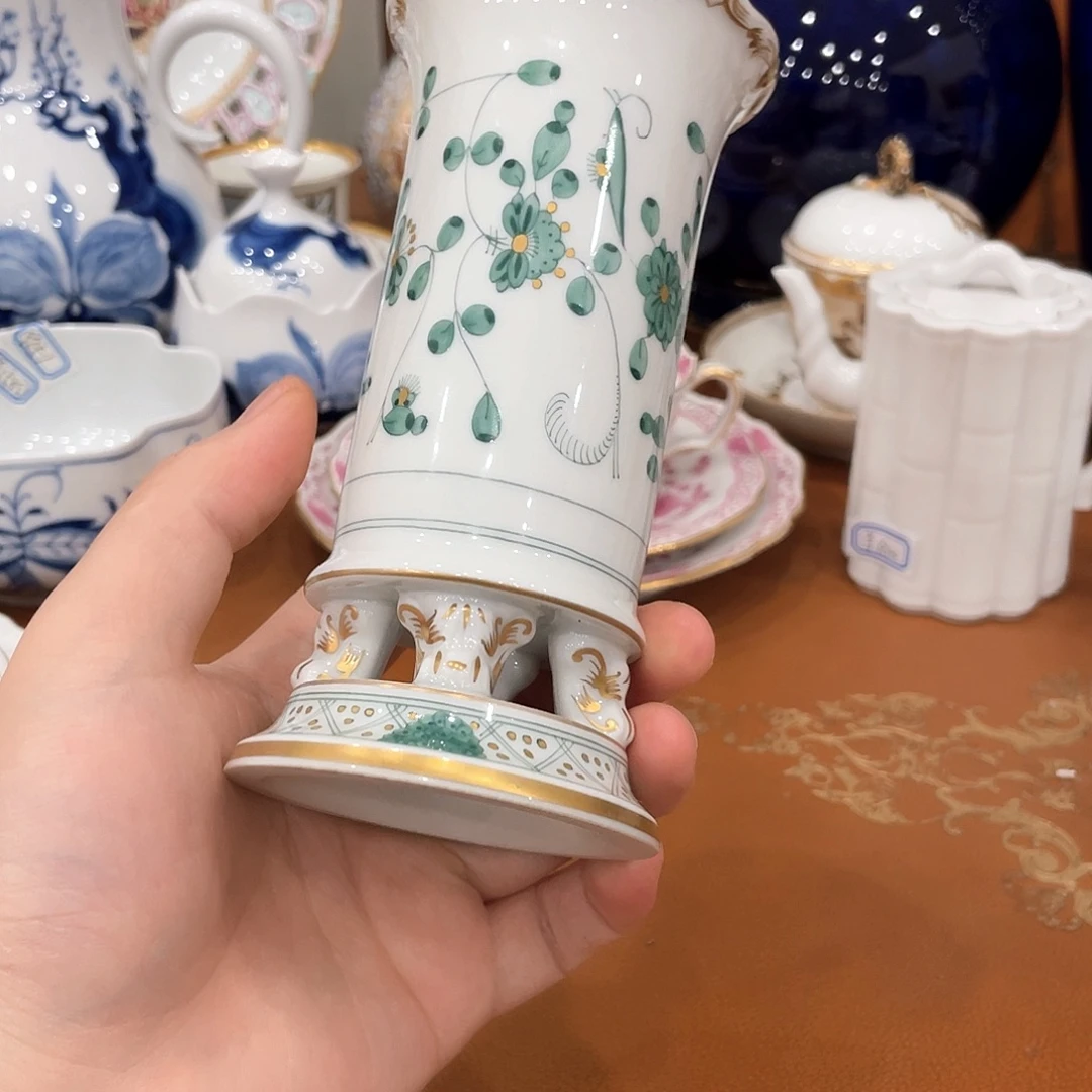 摆件中古一等绿色繁花