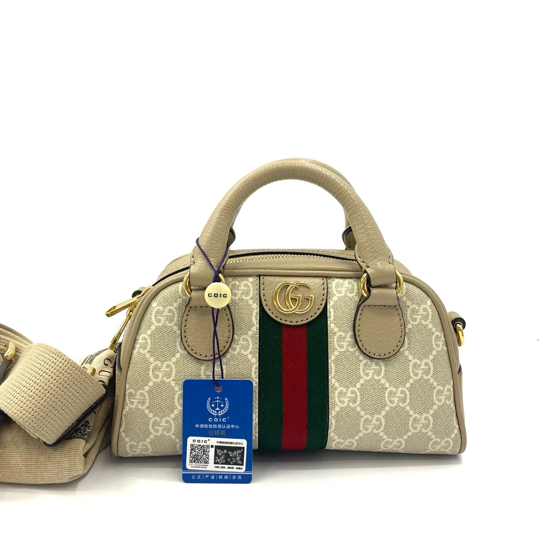 95新 GUCCI/古驰 98新 Ophidia 单肩斜挎手提包 保龄球包