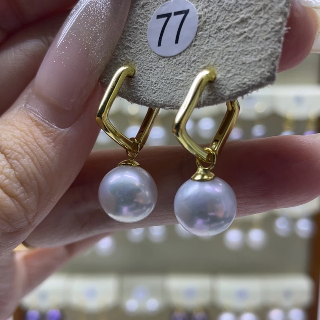 淡水珍珠耳饰银S925镶嵌