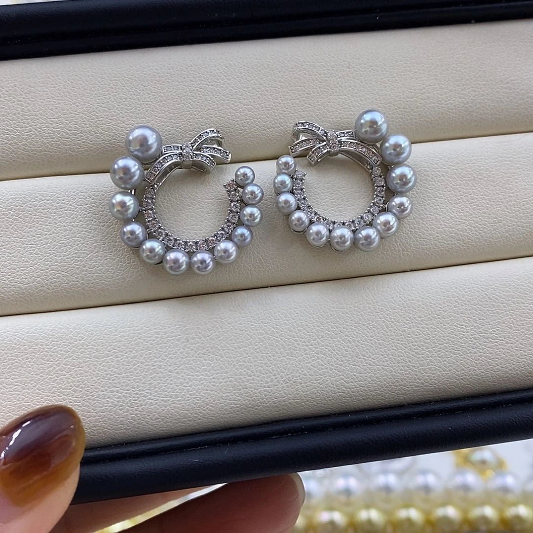 耳饰海水珍珠银S925镶嵌