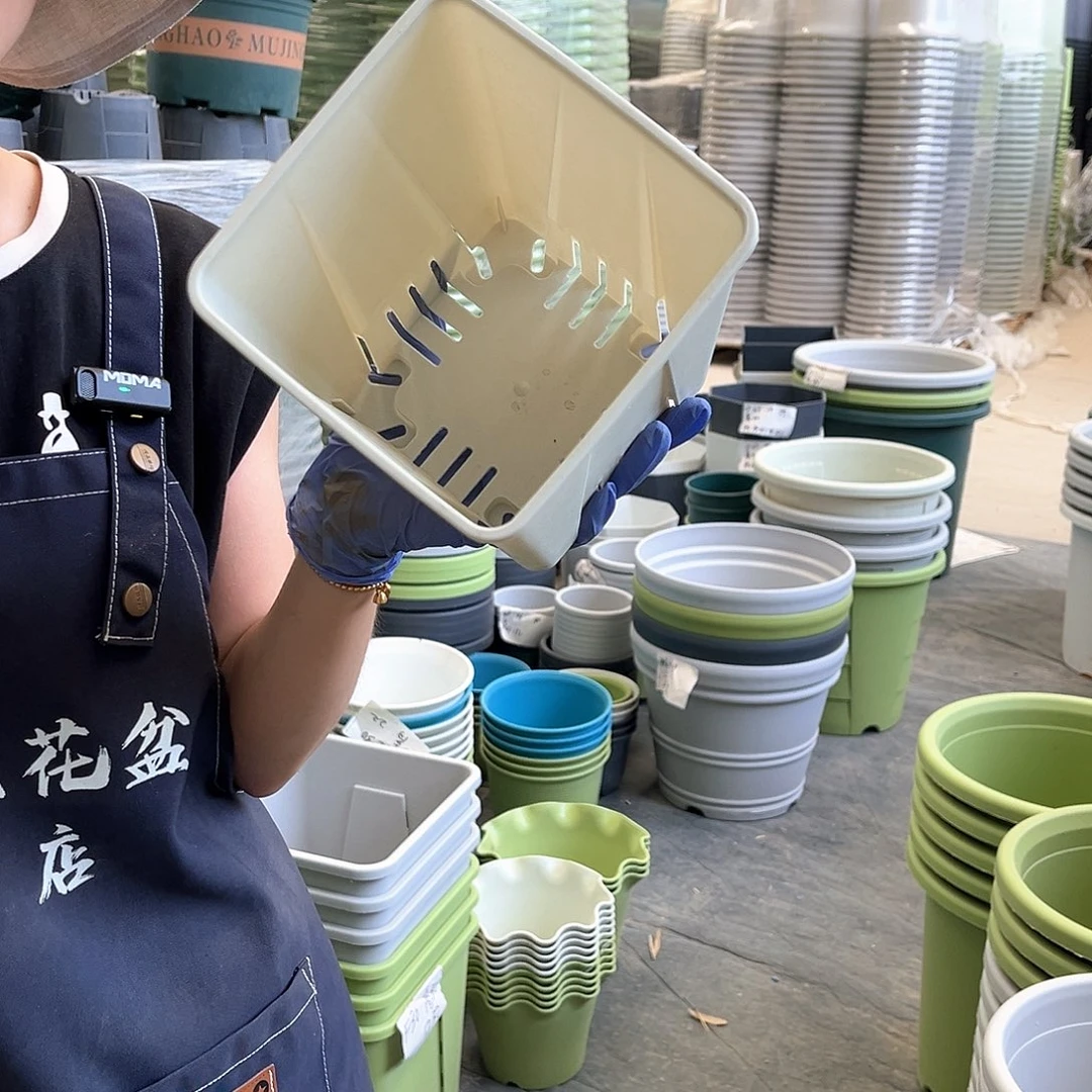 方口盆140#米白色5个无托