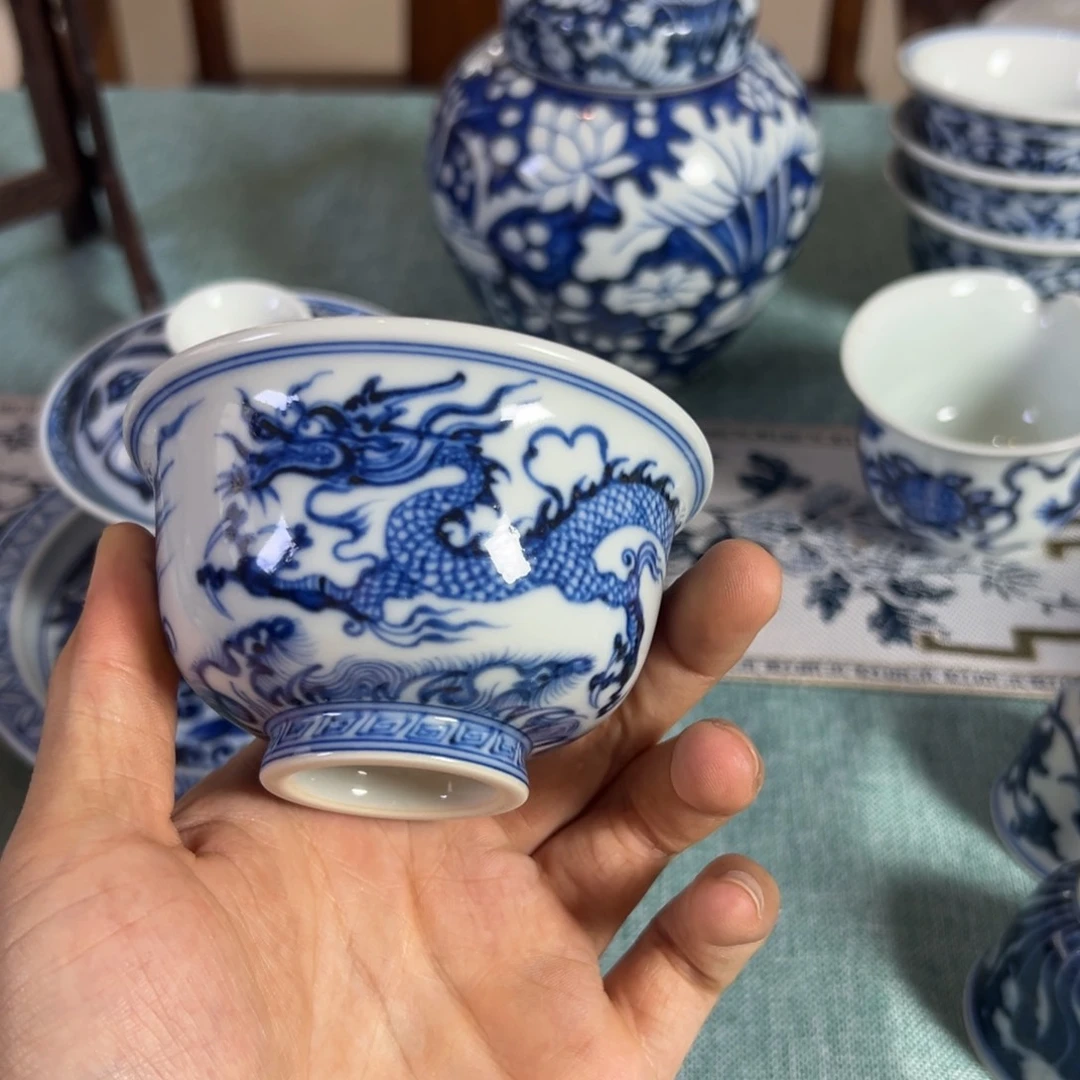 摆件龙纹压手杯柴窑