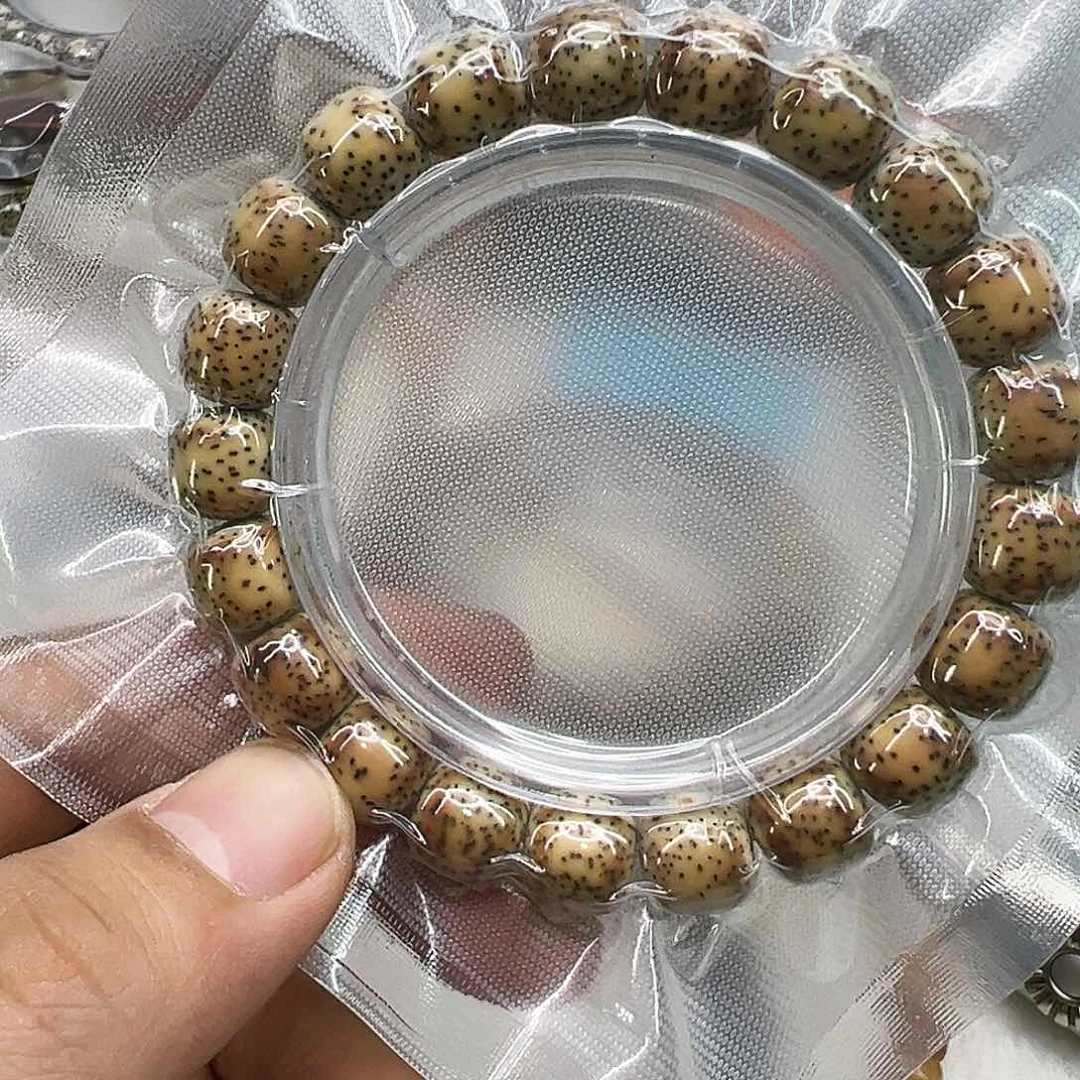 星月菩提手串95高端糯冰火烧云石玉星月菩提单圈11