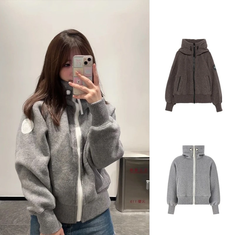 未使用 CANADA GOOSE 再生羊毛抓绒飞行员帽衫Chilliwack