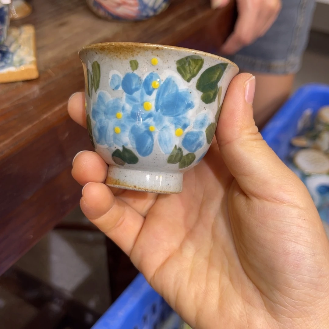 时***越壶素浅陶瓷手工手绘