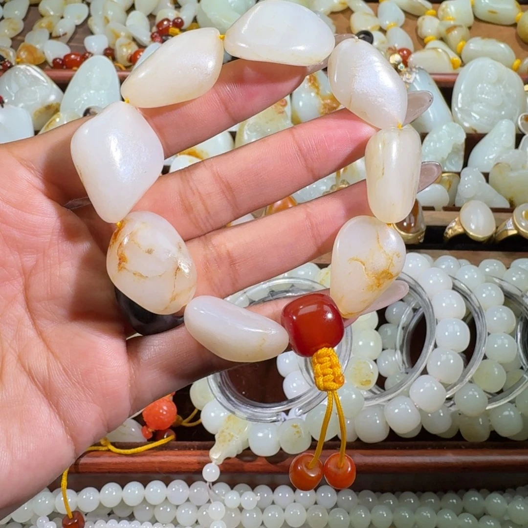 和田玉未镶嵌手链