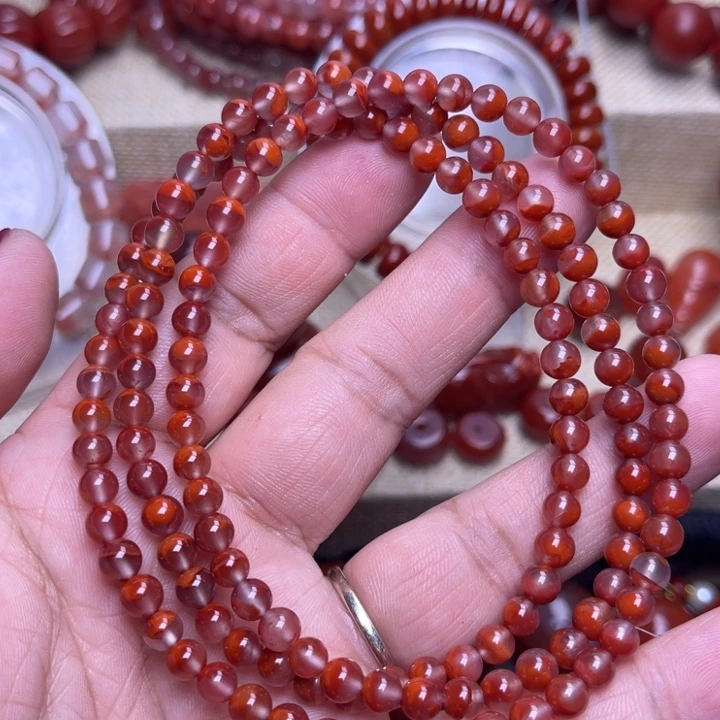 南红玛瑙未镶嵌手链聚宝盆5 M