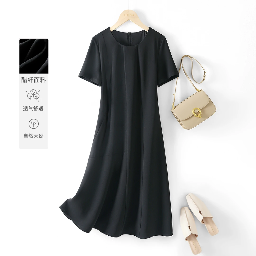 IHIMI/海谧2025年夏季新款女装时尚裙子优雅通勤感气质显瘦连衣裙