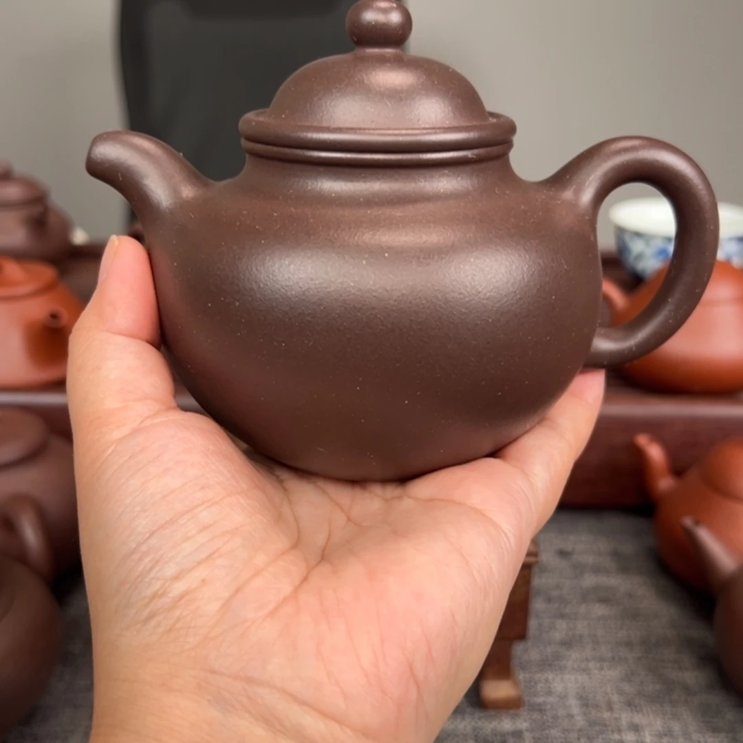 水***空茶壶紫砂全手工掇球老四底