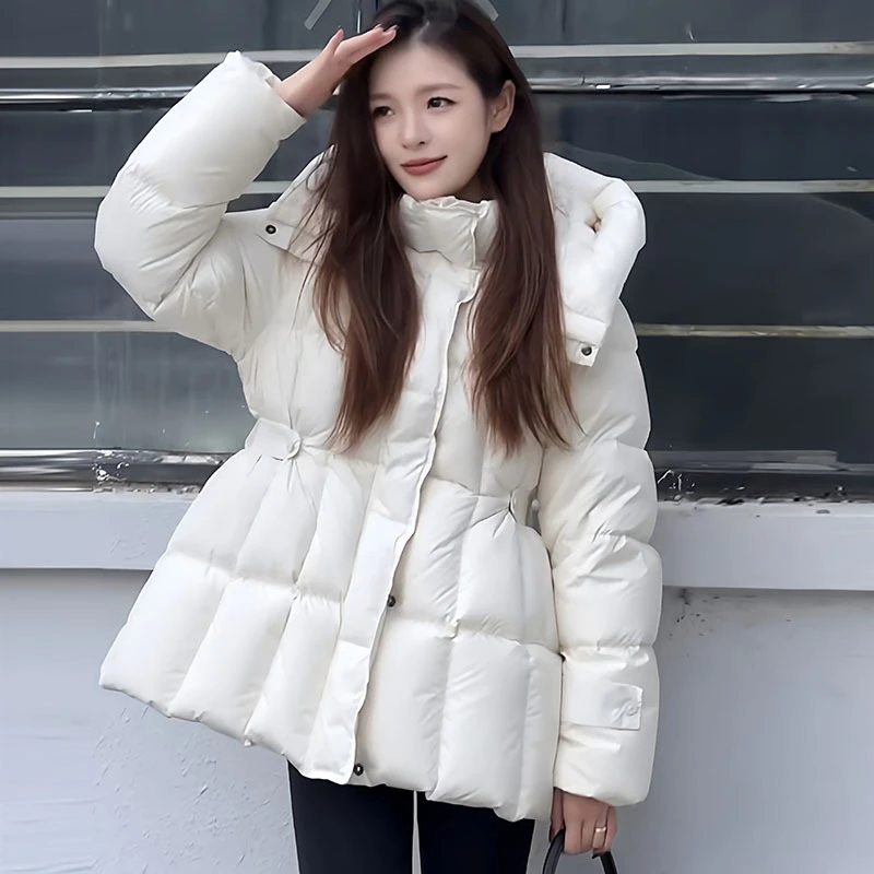 轻薄在逃公主 冬季新款短款收腰韩版修身显瘦连帽服女棉衣时尚