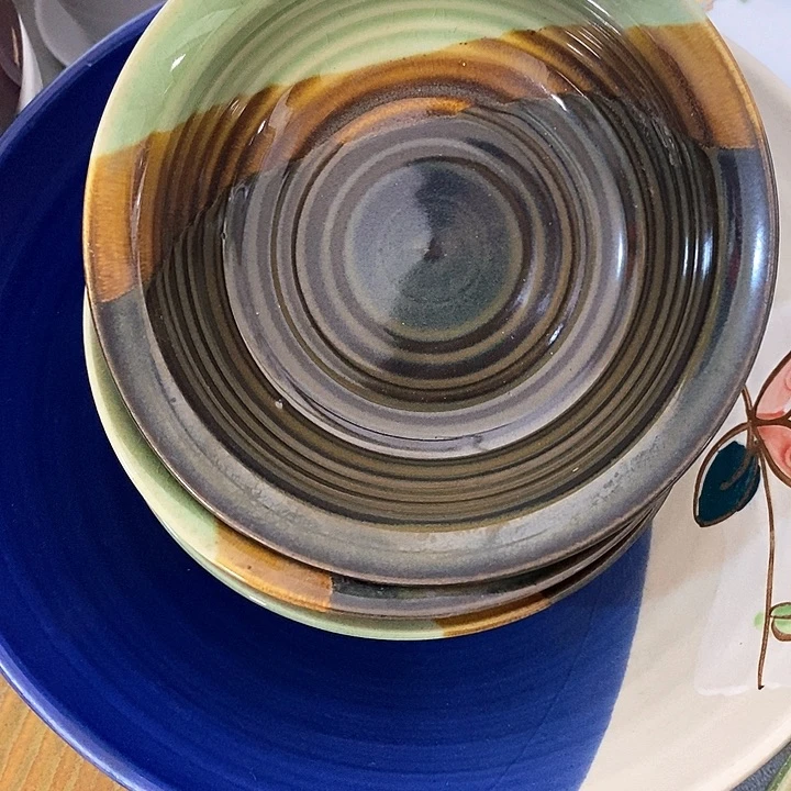 瓷片刘*长陶瓷品三色碗三只