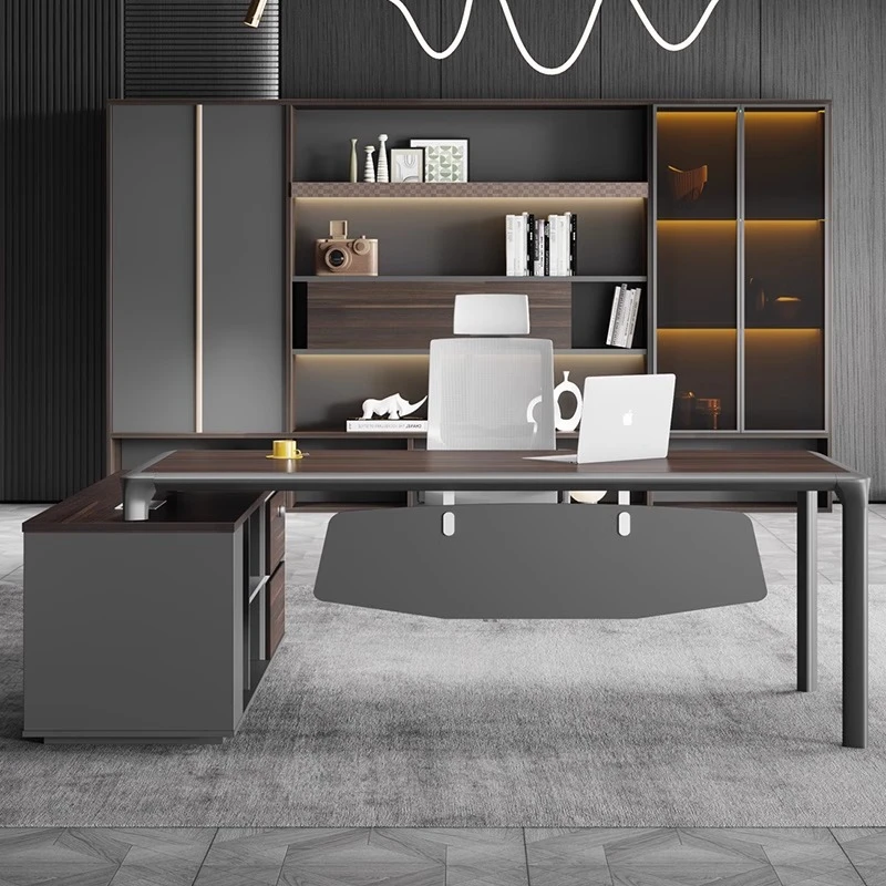 华祖简约现代老板办公桌办公家具桌椅组合单人主管桌总裁桌大班台