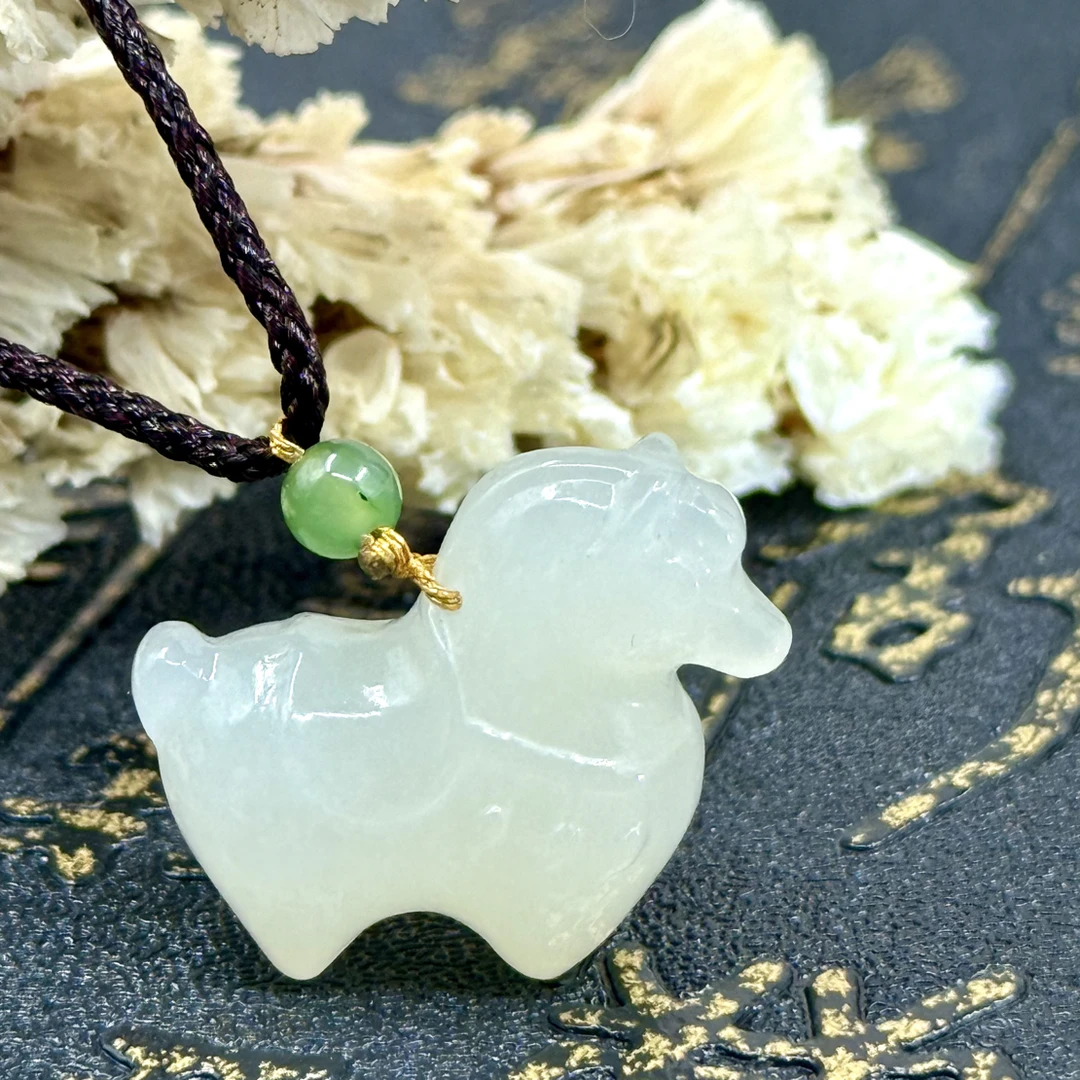 和田玉小马吊坠-24x20x11mm-多样性发其一-ls68-1200