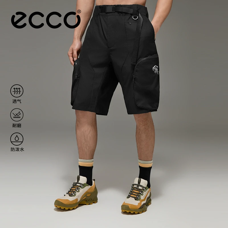 ECCO×白山联名系列 25新透气防泼水户外软壳短裤男EW251P005