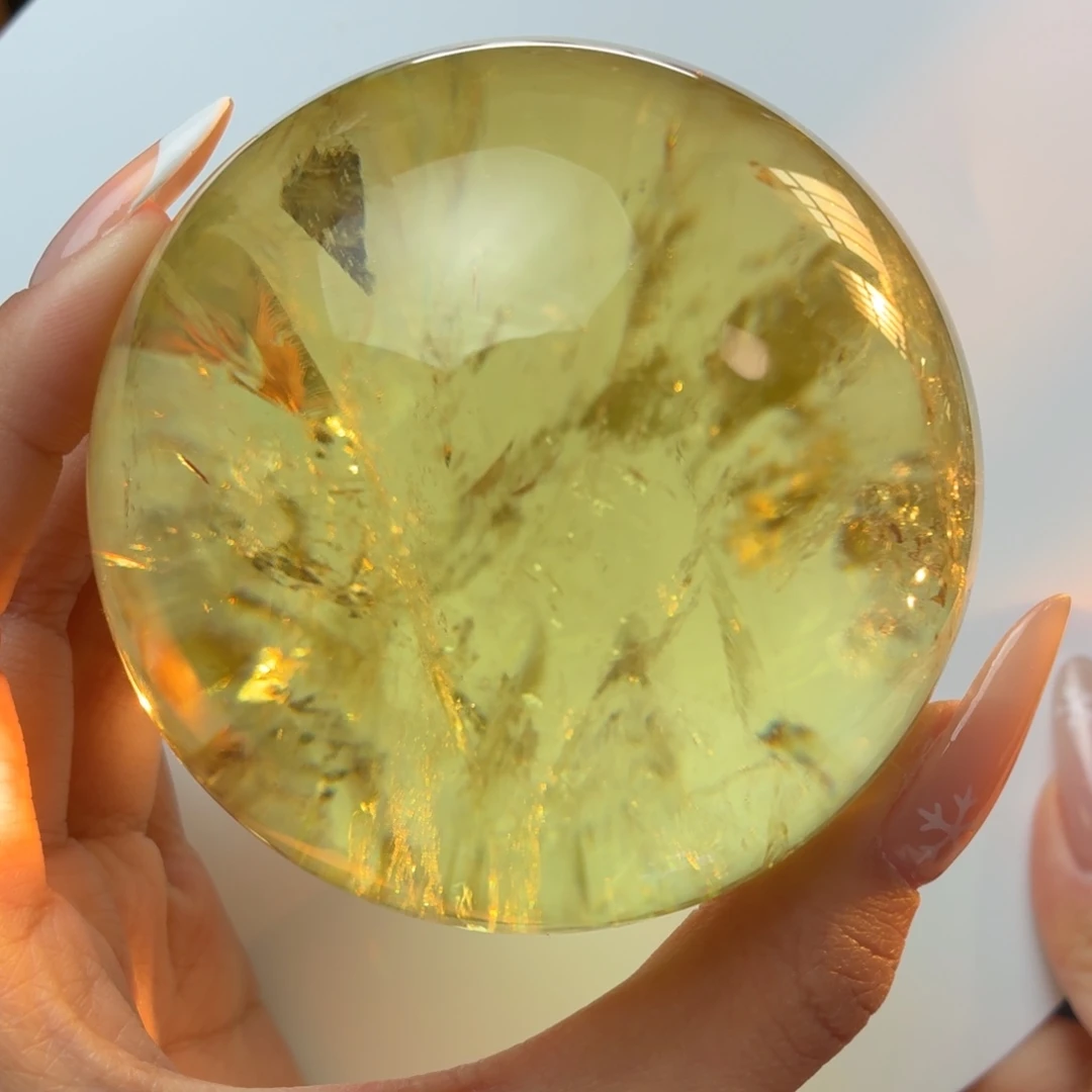 时***～珠宝半成品未镶嵌黄晶79.4mm