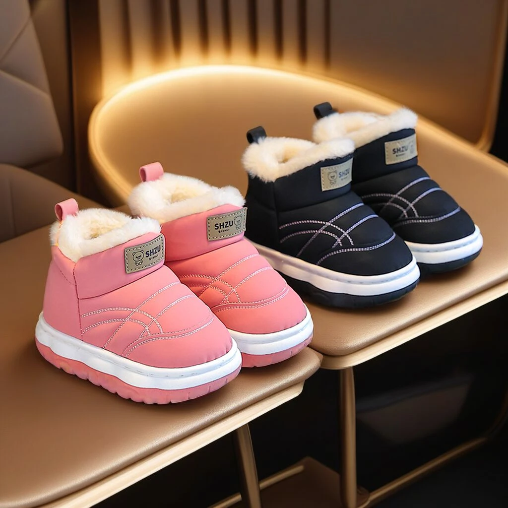 儿童冬季防水雪地靴男童女童室内外韩版加厚保暖防滑软底加厚棉鞋