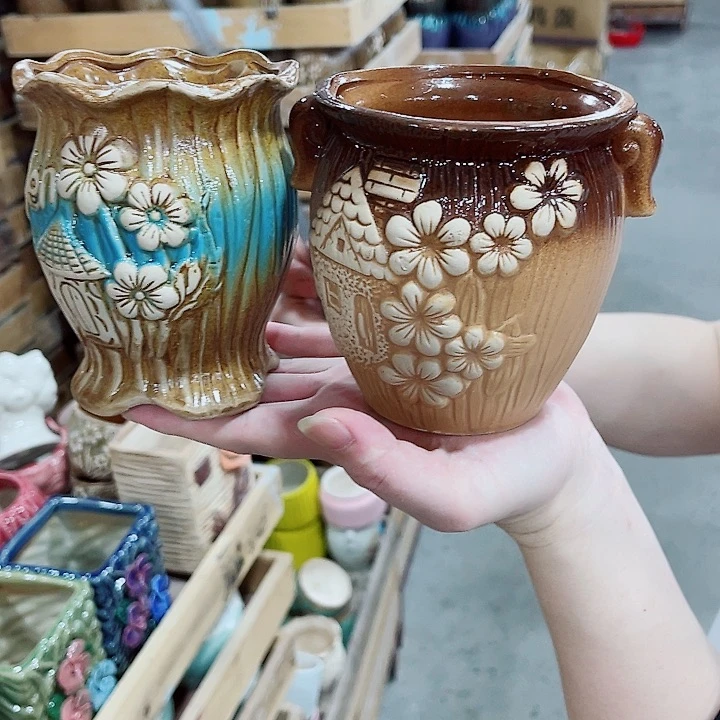 有孔，凑10元包邮陶瓷花盆发货！