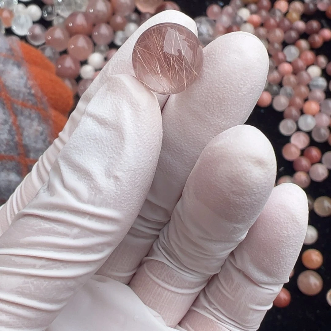 水晶兔毛单珠12.2mm打孔不退换未镶嵌菜*昴