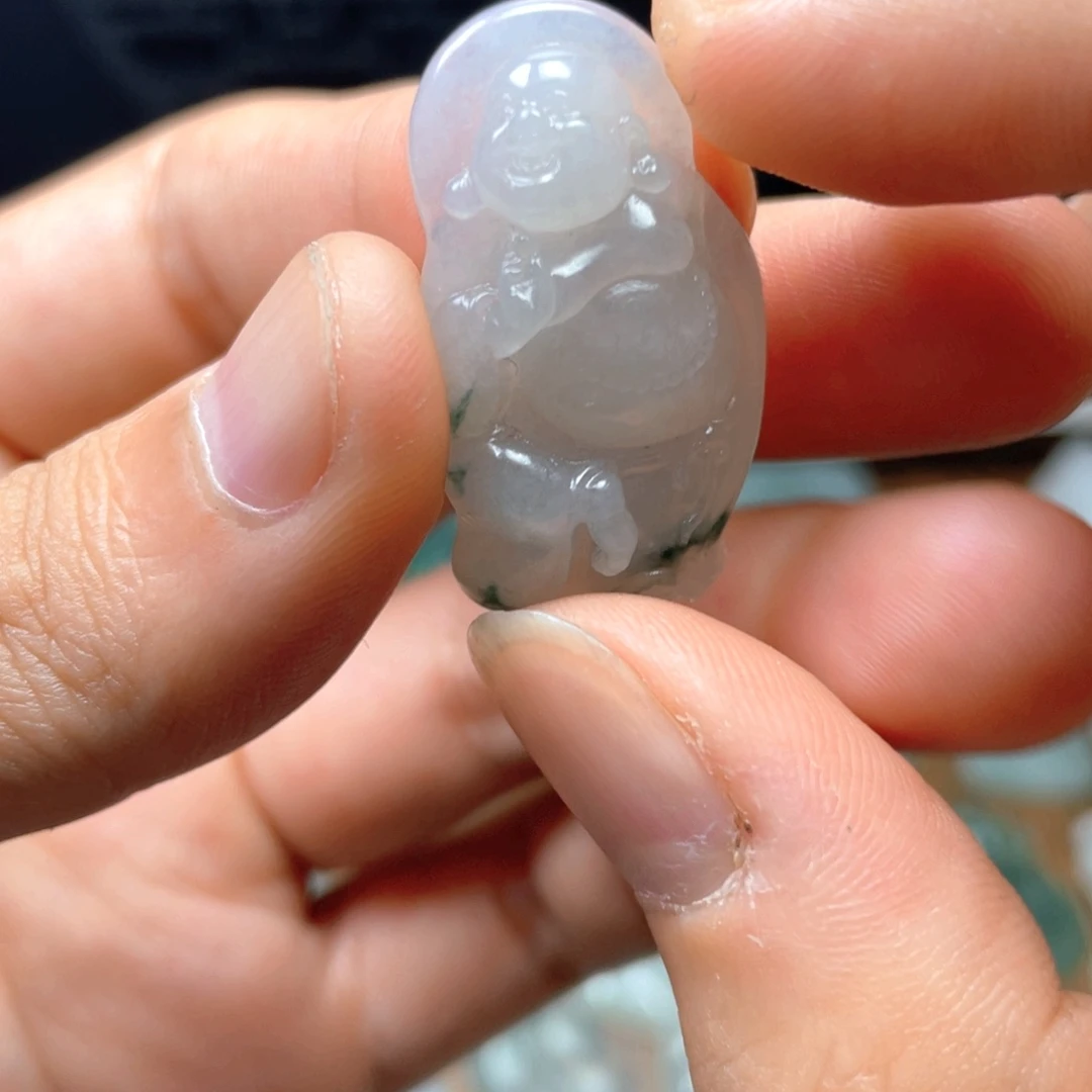 定制翡翠未镶嵌逍遥佛