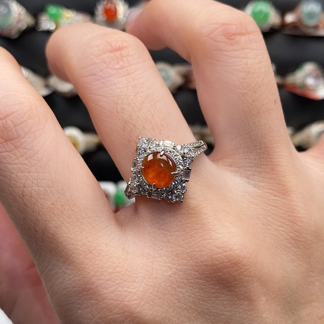 翡翠银S925镶嵌戒指