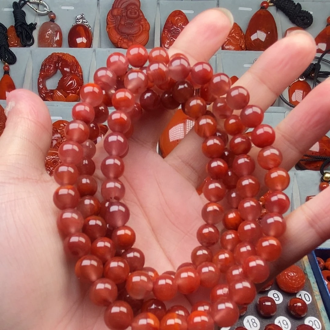 南红玛瑙未镶嵌手链