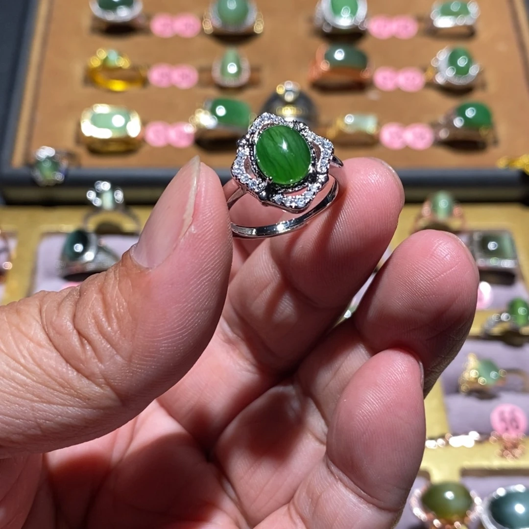 和田玉（碧玉）戒指未镶嵌