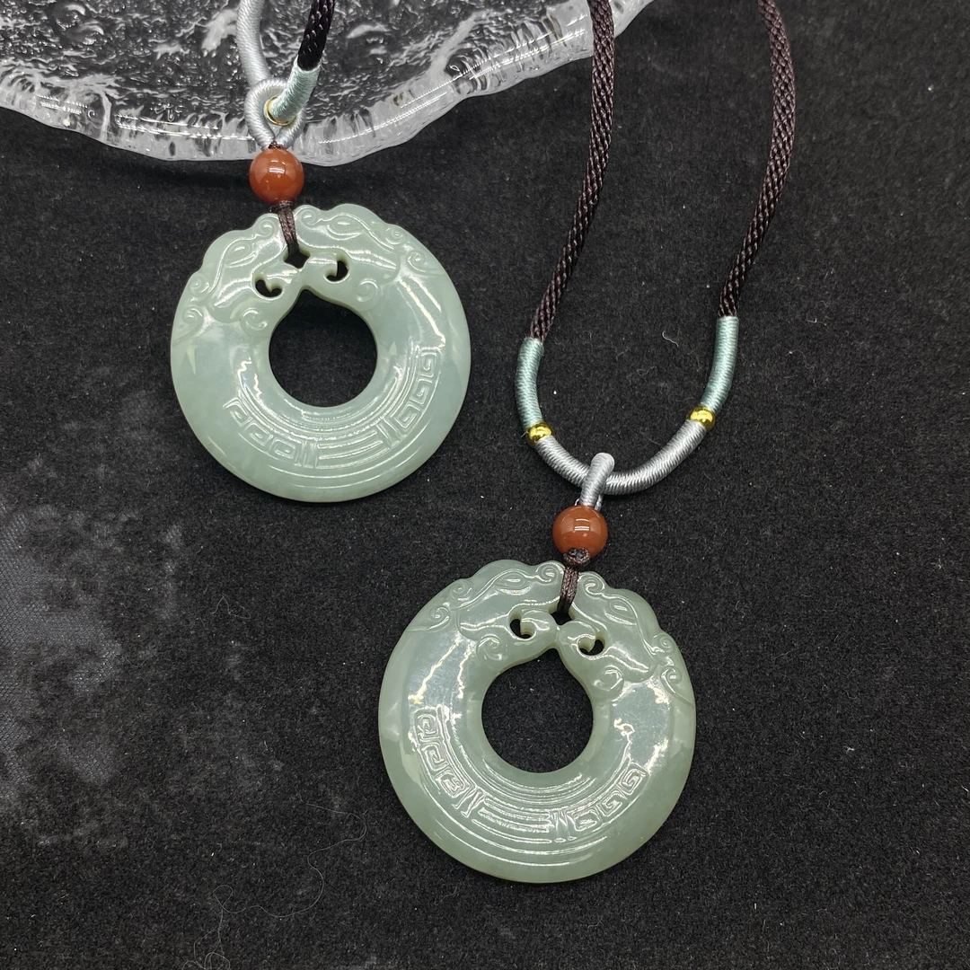 【哈轩文化 公子优选】和田玉双龙牌吊坠（多样性发其一）18271