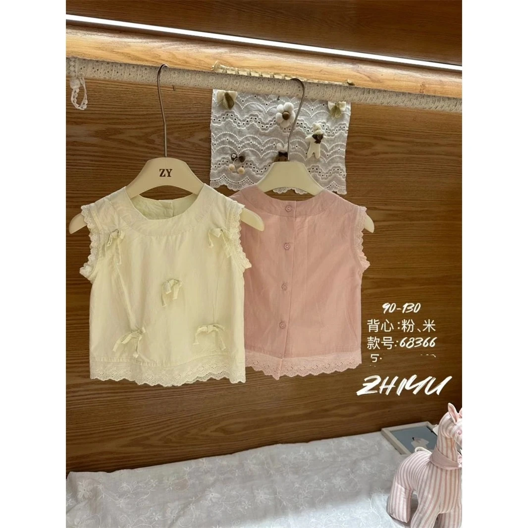 AC481~只语·25夏~花边蝴蝶结背心ZY68366