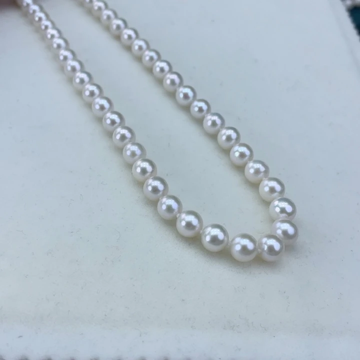 淡水珍珠颈饰银S925镶嵌卡7–炫彩高品