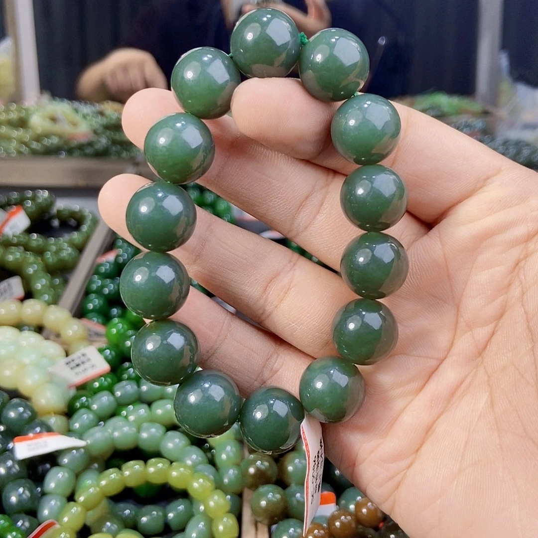 手串未镶嵌和田玉纯天然卡16新疆且末料且末蓝多样性发一