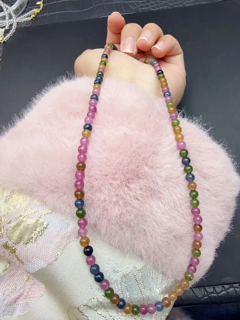 天然水晶碧玺项链000