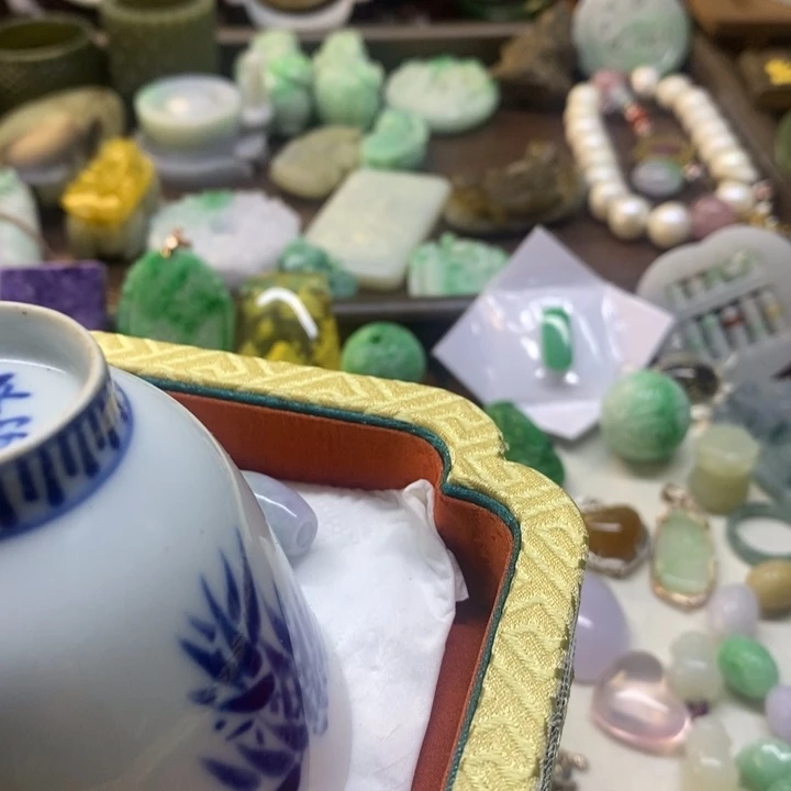 静***落青花手绘小主人杯