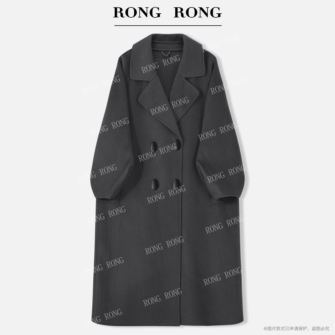 溶溶J【风止暖栖】100绵羊毛双排扣双面呢大衣DC2320A