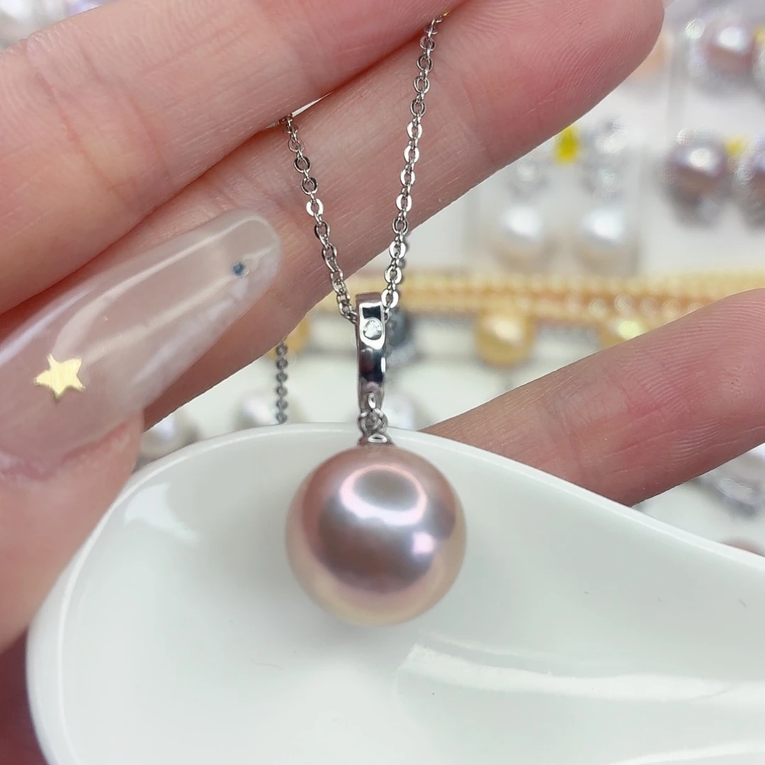 银S925镶嵌淡水珍珠颈饰
