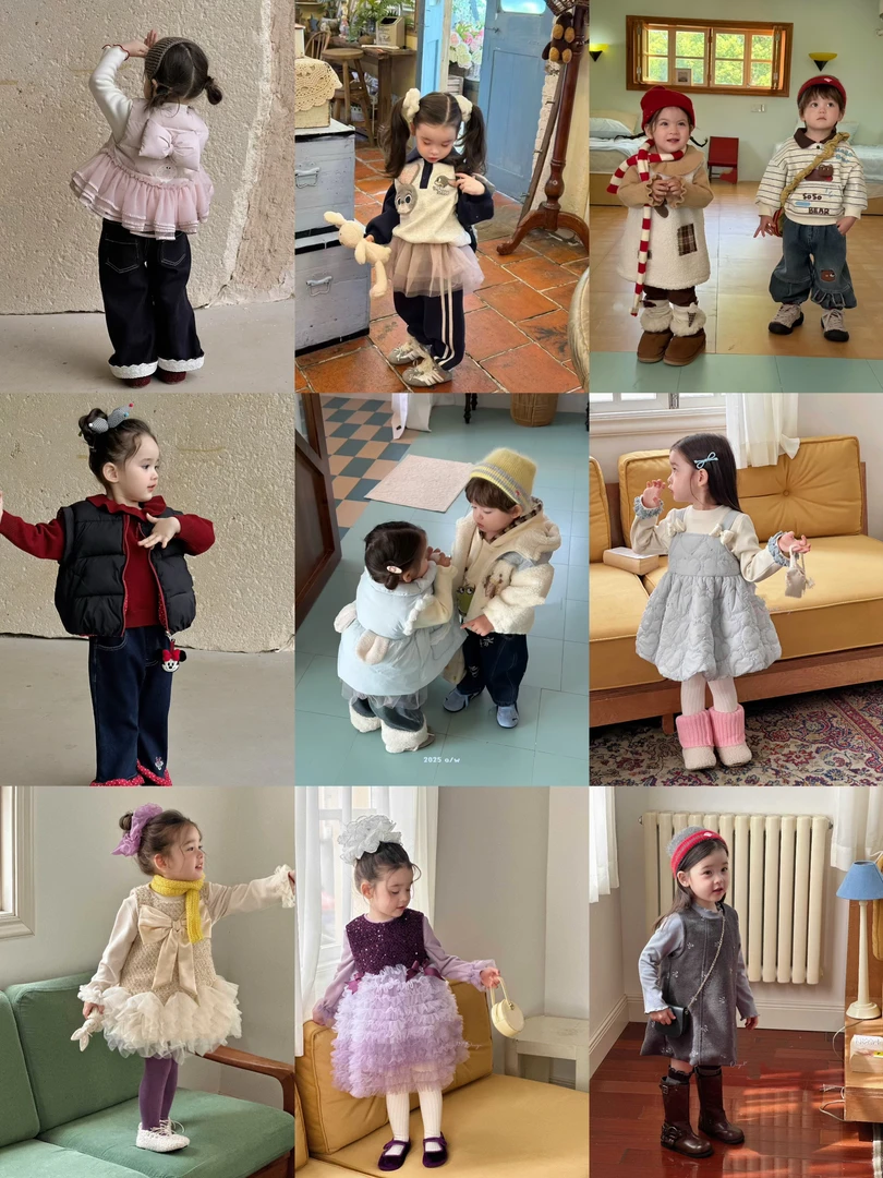 【编码001-050】TXX2025深秋冬女童淑女可爱休闲服饰汉服套装编码