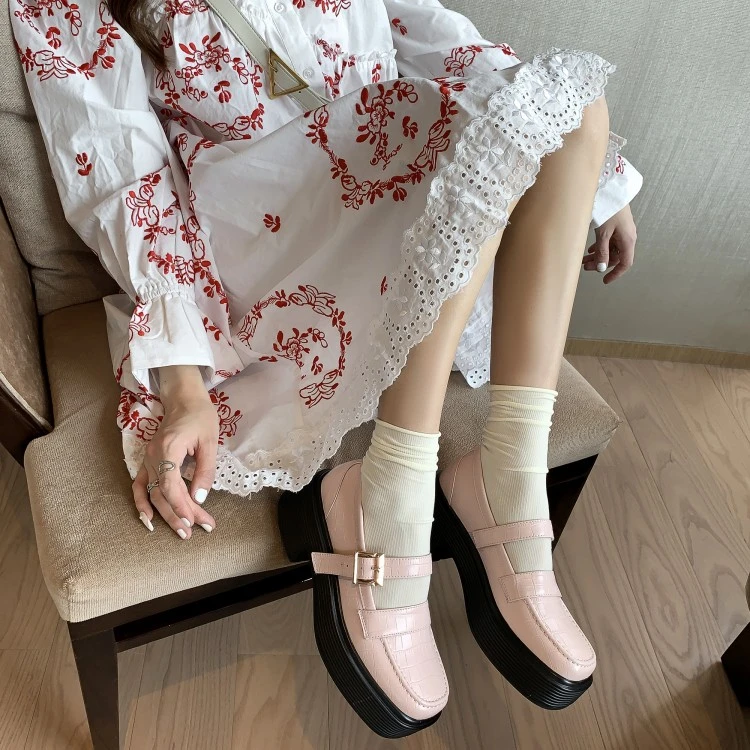 浅口单鞋女2025年春季粗跟jk玛丽珍厚底圆头英伦风学院风复古百搭