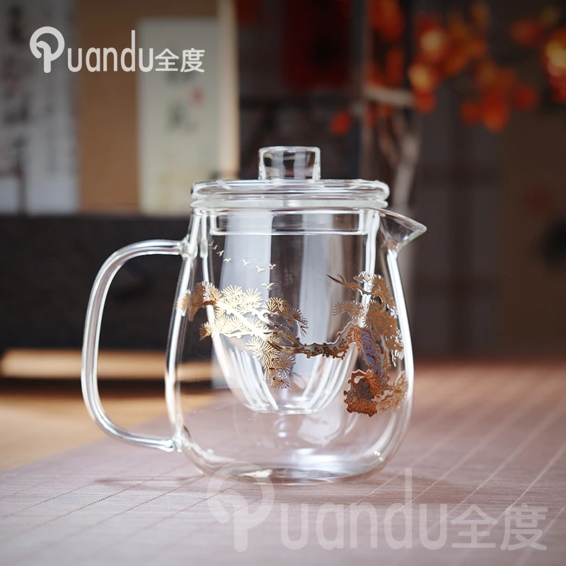 家用泡茶壶泡茶器煮茶透明功夫玻璃耐热花茶壶茶具加厚