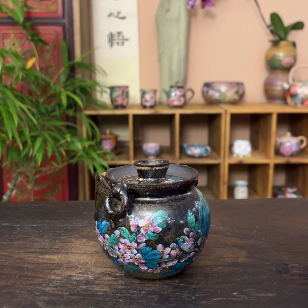 柴烧纯手工手绘陶瓷