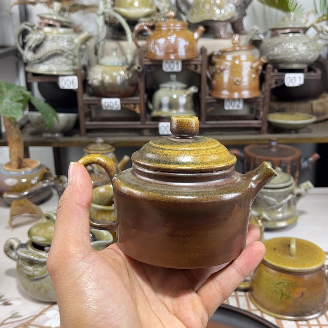 180cc白泥柴烧德钟壶