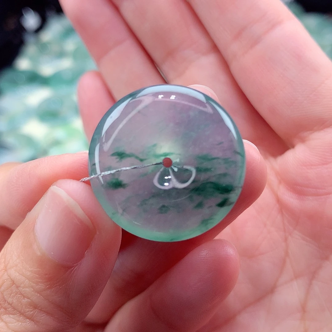 翡翠未镶嵌颈饰编号93-尺寸24/6