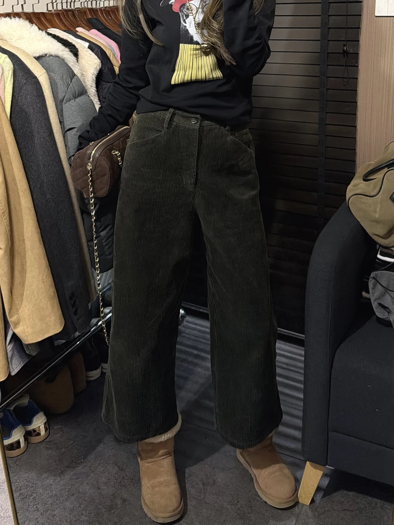 【思含】冬款复古灯芯绒八分休闲裤