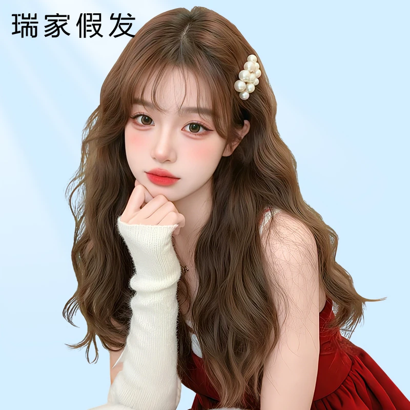 瑞家假发全头套女真人发丝新款长发日常法式芭比大波浪卷发假发套